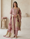 Blush Royale – Intricately Embroidered Kurta with Coordinated Floral Dupatta