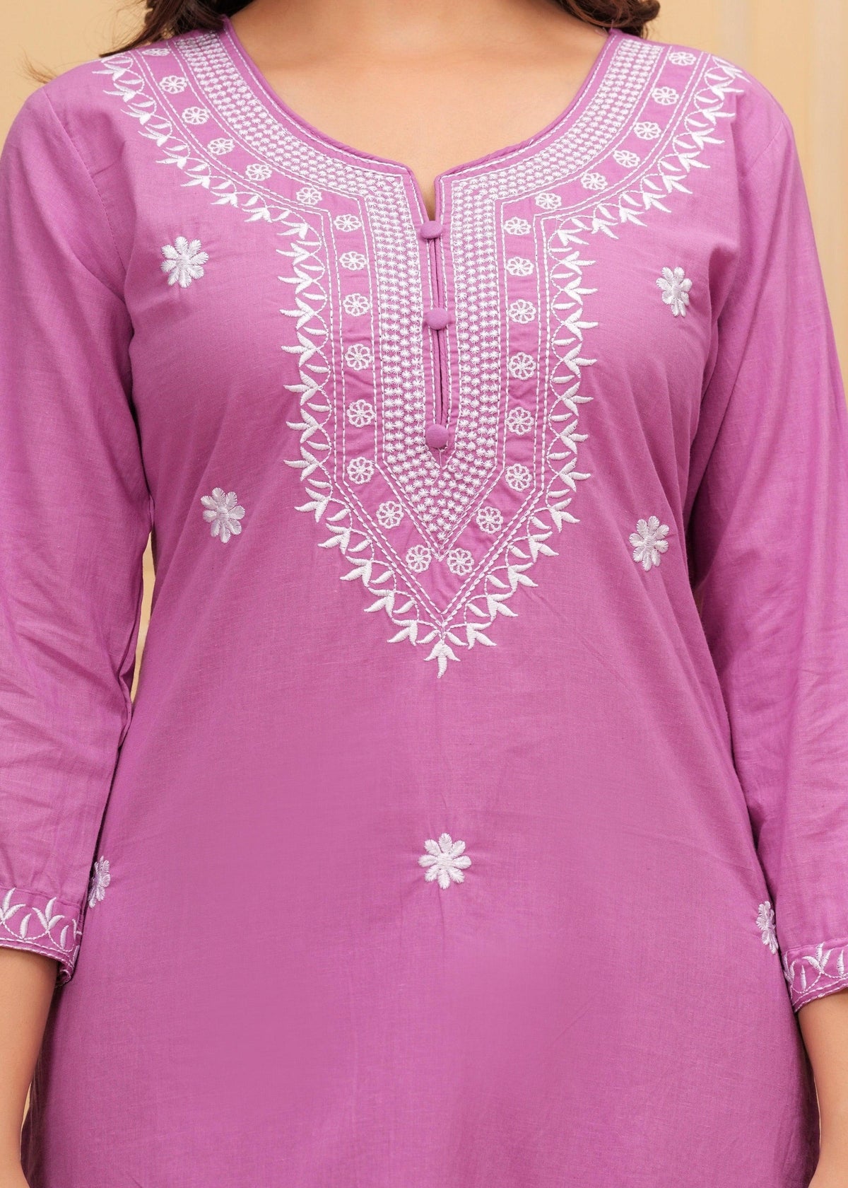 Elegant Pink Chikankari Kurta Pant Set with Floral Embroidered Dupatta