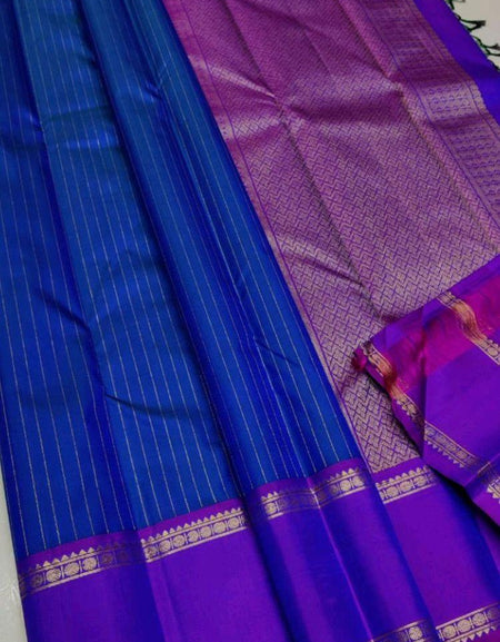 Pure soft silk stunning Blue and dark wine saree, daily wear